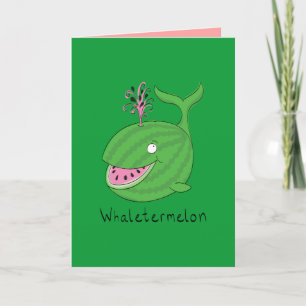 Whaletermelon Funny Watermelon Whale Greeting Card