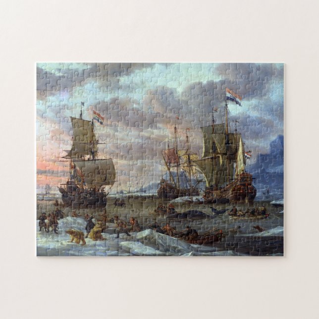 Whaling Grounds Arctic Ocean Abraham Storck 1654 Jigsaw Puzzle (Horizontal)