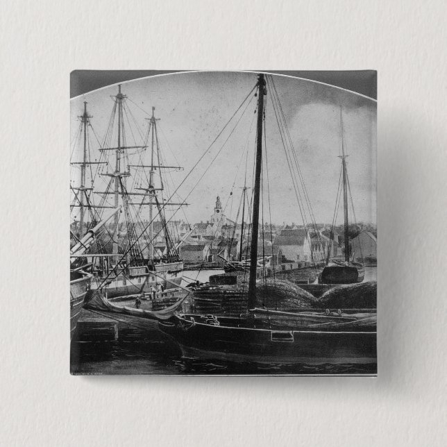 Whaling Port, New Bedford 2 Inch Square Button (Front)