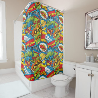 Wham Boom Crash! Shower Curtain