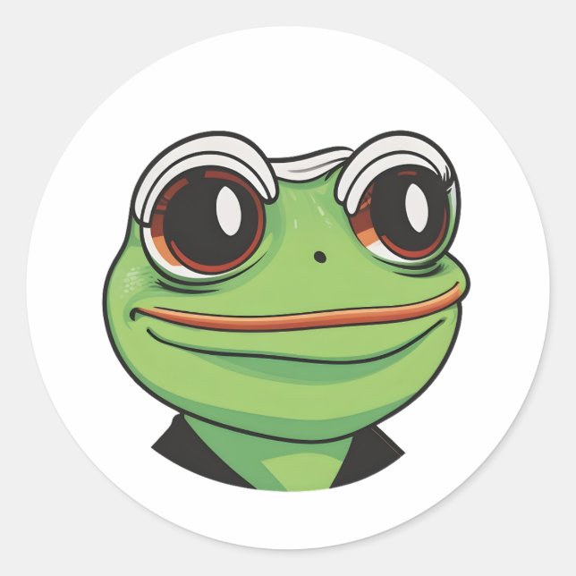 Wham! Comic Book Frog: Bursting with Action Classic Round Sticker (Front)