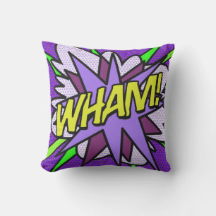 WHAM Comic Book Modern Cool Fun Outdoor Pillow