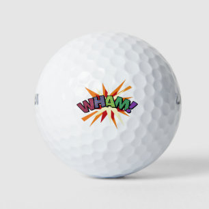 WHAM Fun Retro Comic Book Pop Art Golf Balls