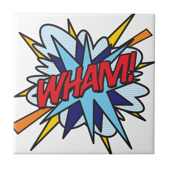 WHAM Fun Retro Comic Book Pop Art Tile (Front)