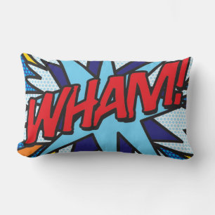 WHAM KA-POW Funny Modern Cool Comic Book Lumbar Pillow