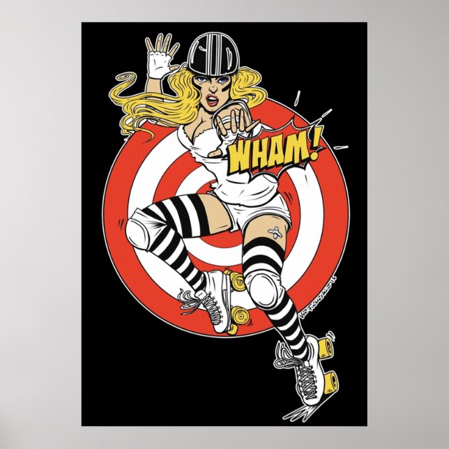 WHAM Roller Derby Comic pinup Poster (Front)