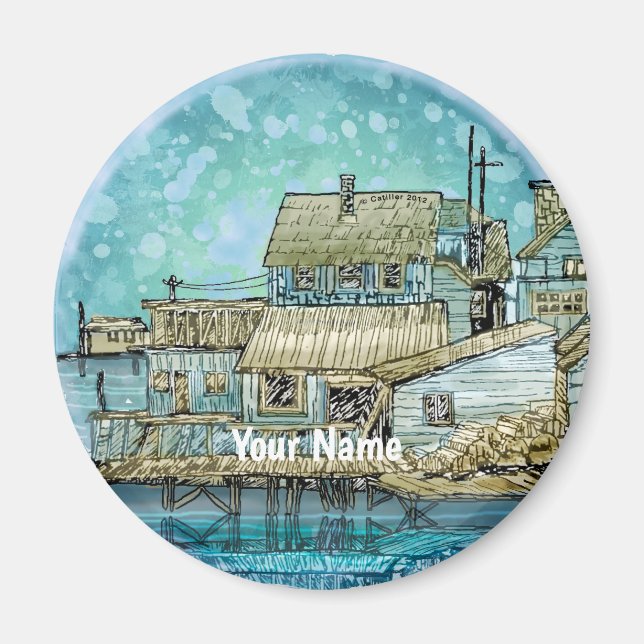 Wharf Scene  Magnet (Front)