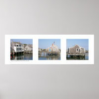 Wharf Scene Nantucket, Massachusetts Triptych