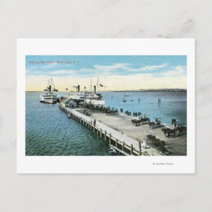 Wharf View at the New Harbour Postcard