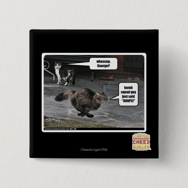 whassup, George? 2 Inch Square Button (Front)