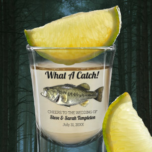 What a Catch Fishing Largemouth Bass Wedding Favou Shot Glass