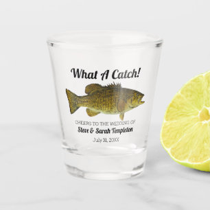 What a Catch Fishing Smallmouth Bass Wedding Favou Shot Glass