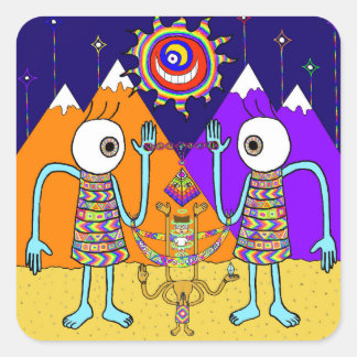 What A Colourful World Sticker (Square)