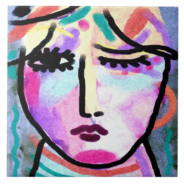 What a Day Abstract Digital Painting Tile (Front)