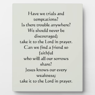 What a Friend We Have in Jesus Plaque