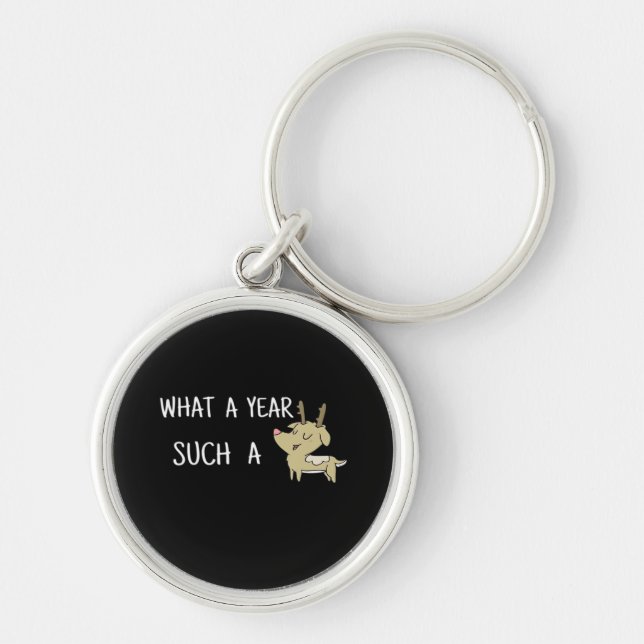 What A Fun Deer Moment Retro Style  Keychain (Front)