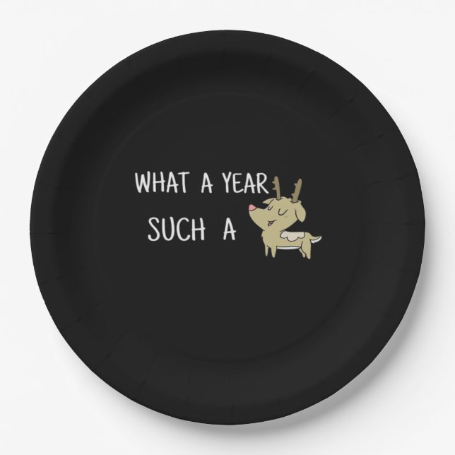 What A Fun Deer Moment Retro Style  Paper Plate (Front)