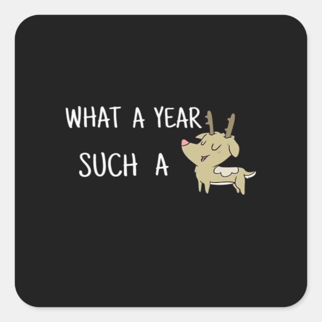 What A Fun Deer Moment Retro Style  Square Sticker (Front)