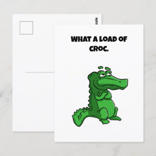 What a Load of Croc Funny Alligator Cartoon Postcard