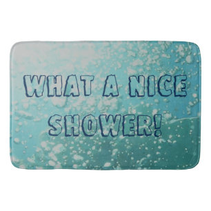 WHAT A NICE SHOWER Water Bubbles Design Cool Bath Mat