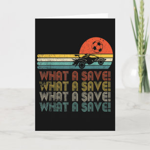 What A Save Vintage Retro Rocket Soccer Car Card