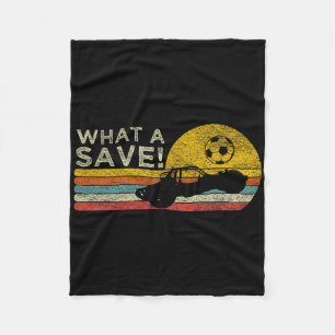 What A Save Vintage Retro Rocket Soccer Car League Fleece Blanket
