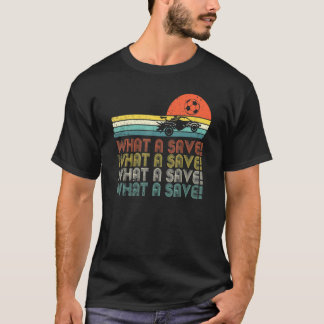 What A Save Vintage Retro Rocket Soccer Car T-Shirt