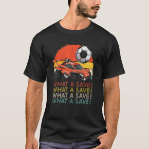 What A Save Vintage Retro Rocket Soccer Car T-Shirt