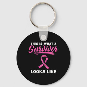 What A Survivor Looks Like Breast Cancer Awareness Keychain