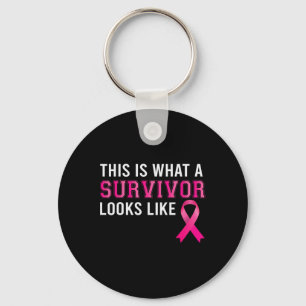 What A Survivor Looks Like Breast Cancer Awareness Keychain