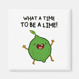 What A Time To Be A-Lime Fruit Pun Magnet