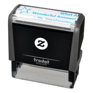 "What A Wonderful Answer!" + Custom Teacher Name Self-inking Stamp