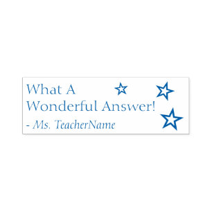 "What A Wonderful Answer!" Grading Rubber Stamp