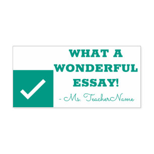"WHAT A WONDERFUL ESSAY!" Educator Rubber Stamp