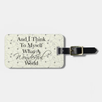 What A Wonderful World Airplane Luggage Tag
