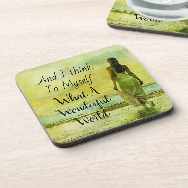 What A Wonderful World Beverage Coaster (Left Side)