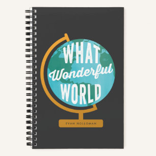 What a Wonderful World Globe with Name and Contact Notebook