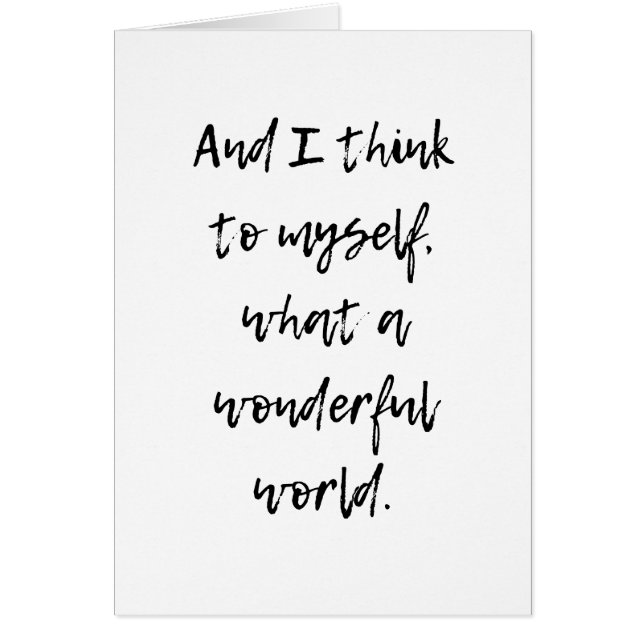 What a Wonderful World Greeting Card (Front)