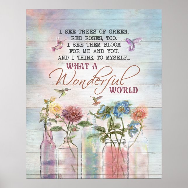 What A Wonderful World Hummingbird Poster (Front)