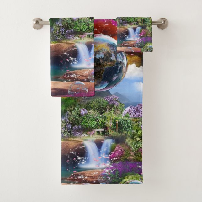 What a Wonderful World I live in Bath Towel Set (Insitu)