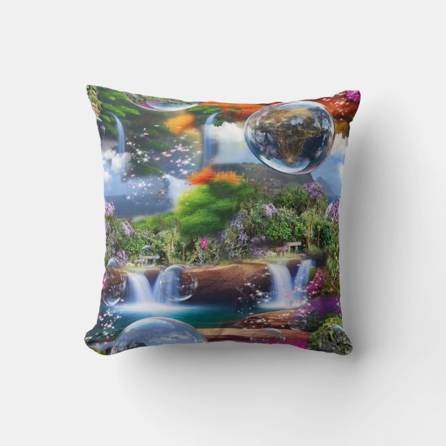 What a Wonderful World I live in Throw Pillow (Front)