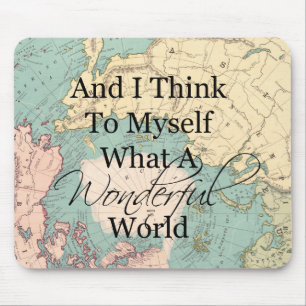 What A Wonderful World Mouse Map - Vintage Map Pad