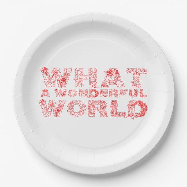 What A Wonderful World Paper Plate (Front)