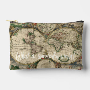 What a wonderful world! Vintage World Map Accessory Pouch