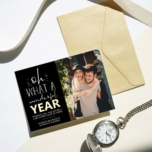 What A Wonderful Year   Happy New Year Photo Real Foil Holiday Card