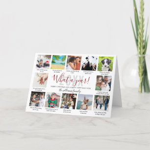 What A Year 12 Photo Collage Captions Family Holid Holiday Card