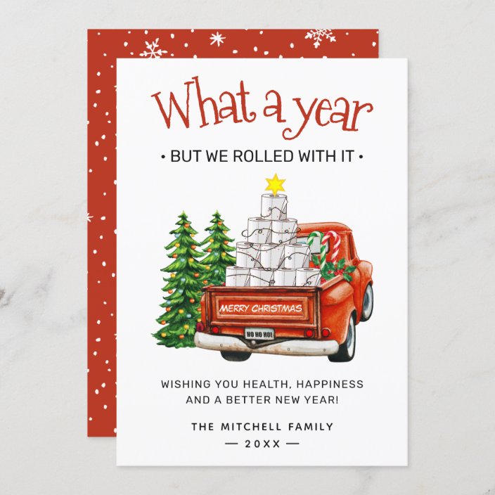 What A Year 2021 Funny Christmas Greeting Holiday Card | Zazzle.ca