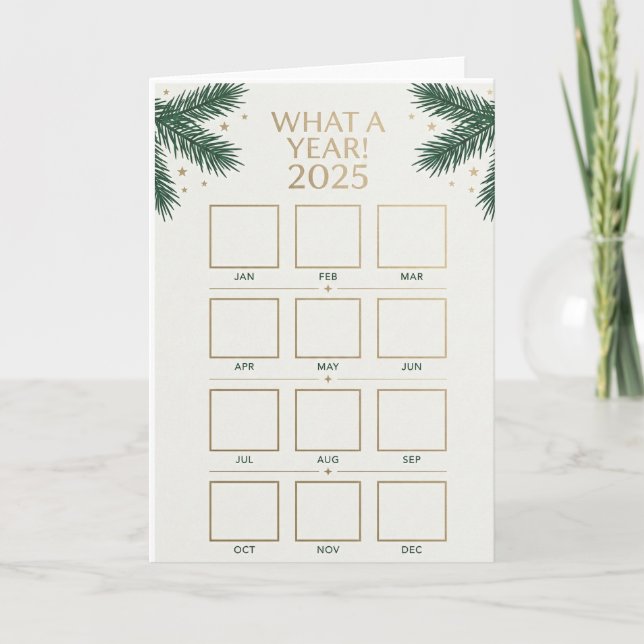 What A Year 2025 Photo Collage Holiday Greeting Ca Card (Front)