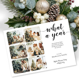 What a Year Christmas Personalized Photo Holiday Card