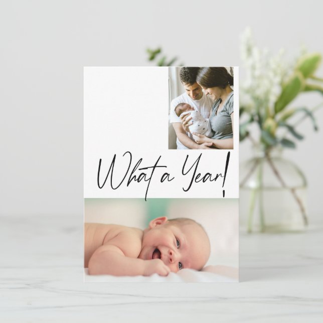 What a Year Christmas Photos Birth announcement (Standing Front)